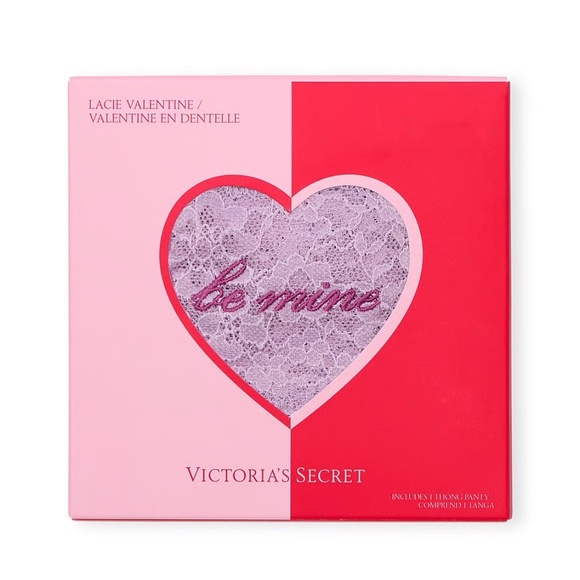 Victoria's Secret Lacie Valentine Boxed Thong Panty Charmed Violet Small NEW - Picture 4 of 4